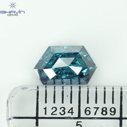 1.03 CT、ジオメトリック ダイヤモンド、ブルー ダイヤモンド、クラリティ I3