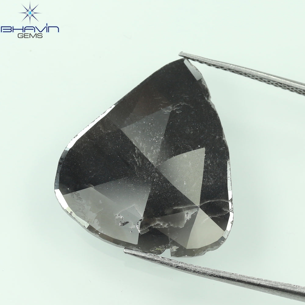 7.28 CT Pear Slice Shape Natural Diamond Gray Color I3 Clarity (22.00 MM)