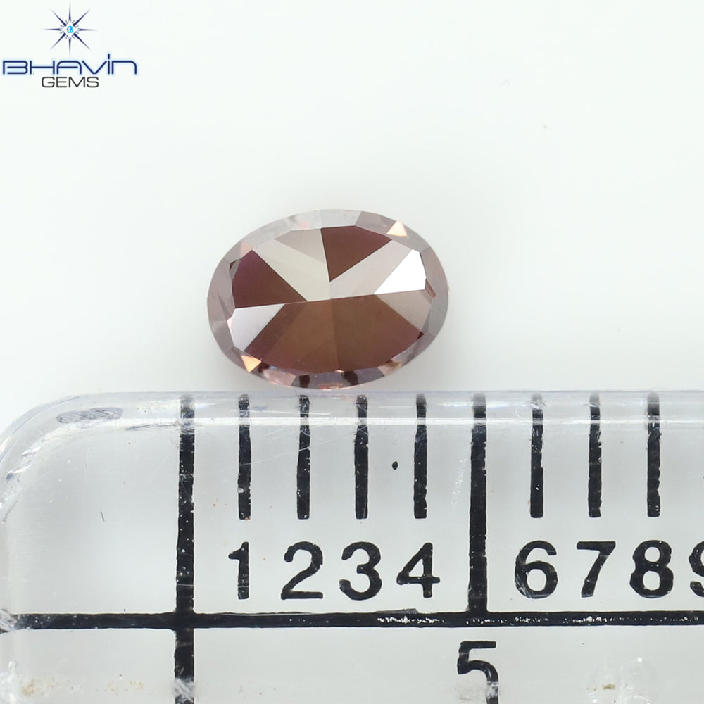 0.26CT、オーバルダイヤモンド、ビビッドピンクカラー、VS1クラリティ