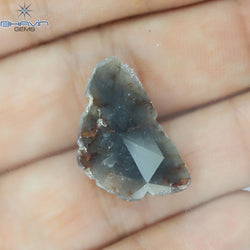 4.61 CT Slice Shape Natural Diamond Brown Gray Color I3 Clarity (22.50 MM)
