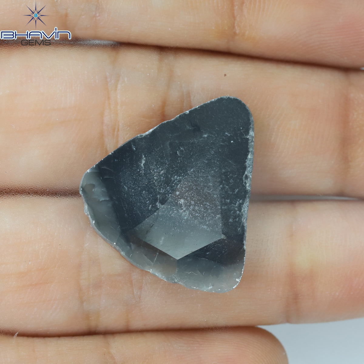 6.75 CT Natural Pear Slice Diamond Gray Color Clarity I3 (21.00 MM)