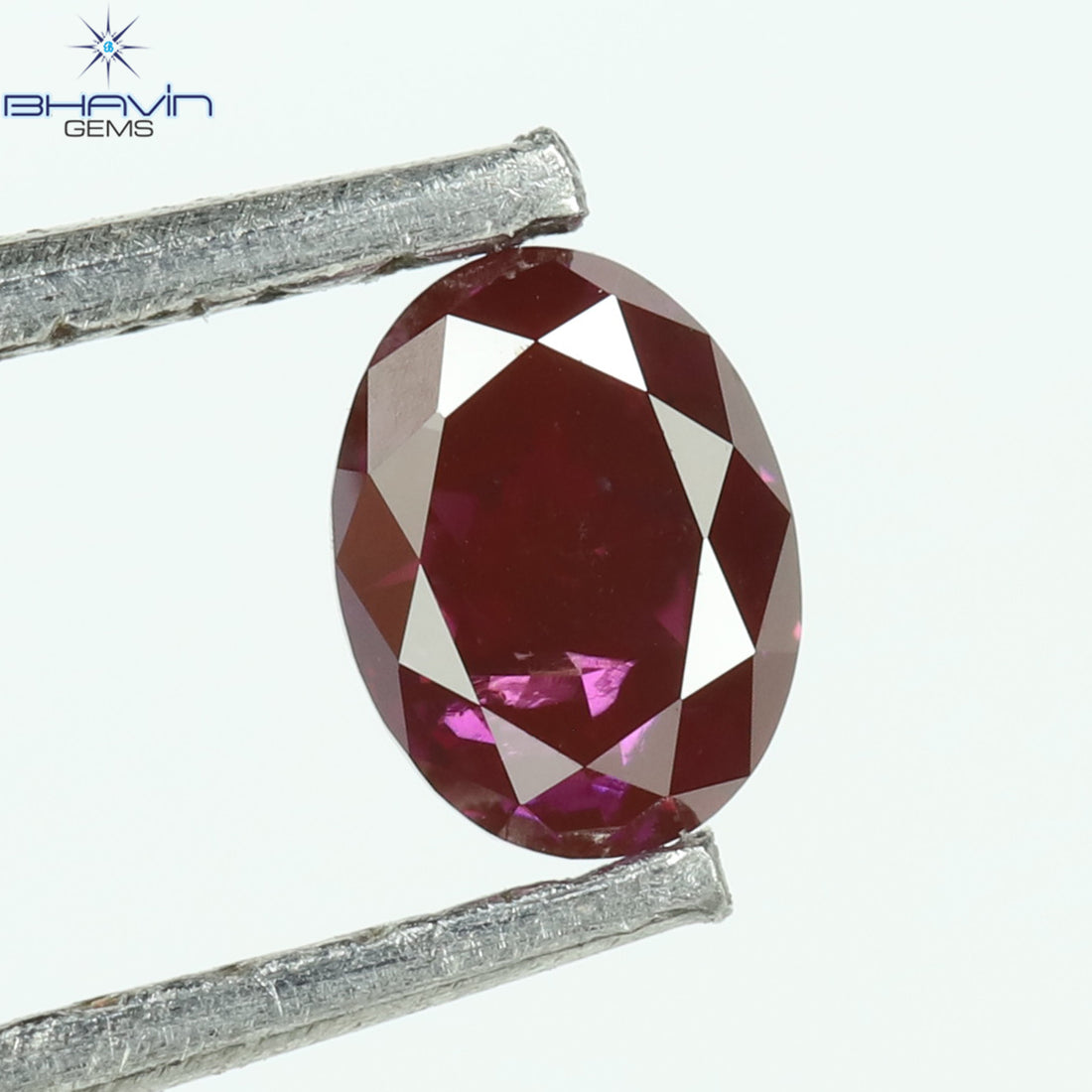 0.20 CT Oval Natural Diamond Enhanced Vivid Pink Color Clarity SI2 (3.91 MM)
