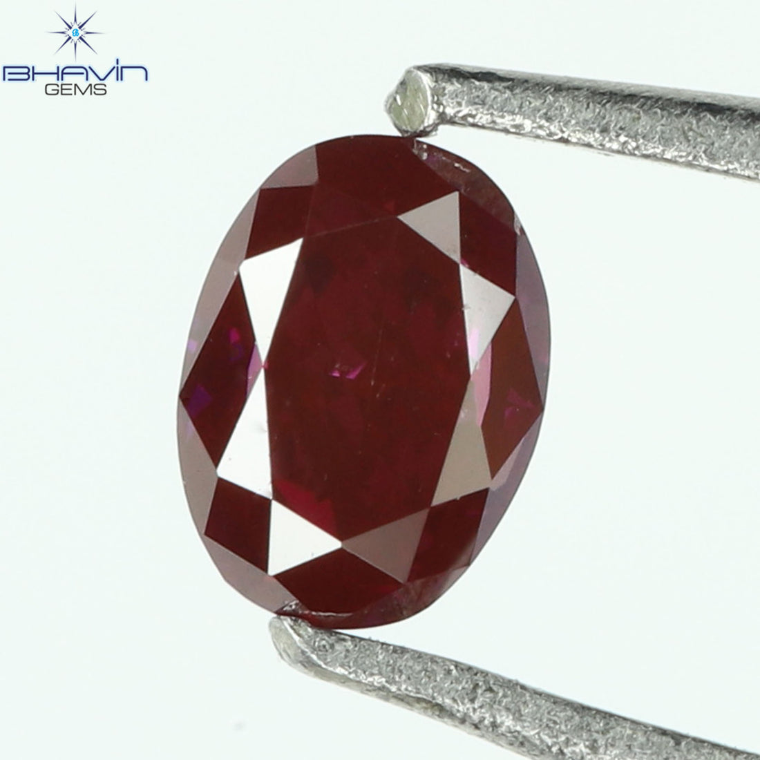 0.14 CT Oval Natural Diamond Enhanced Vivid Pink Color Clarity VS1 (3.42 MM)