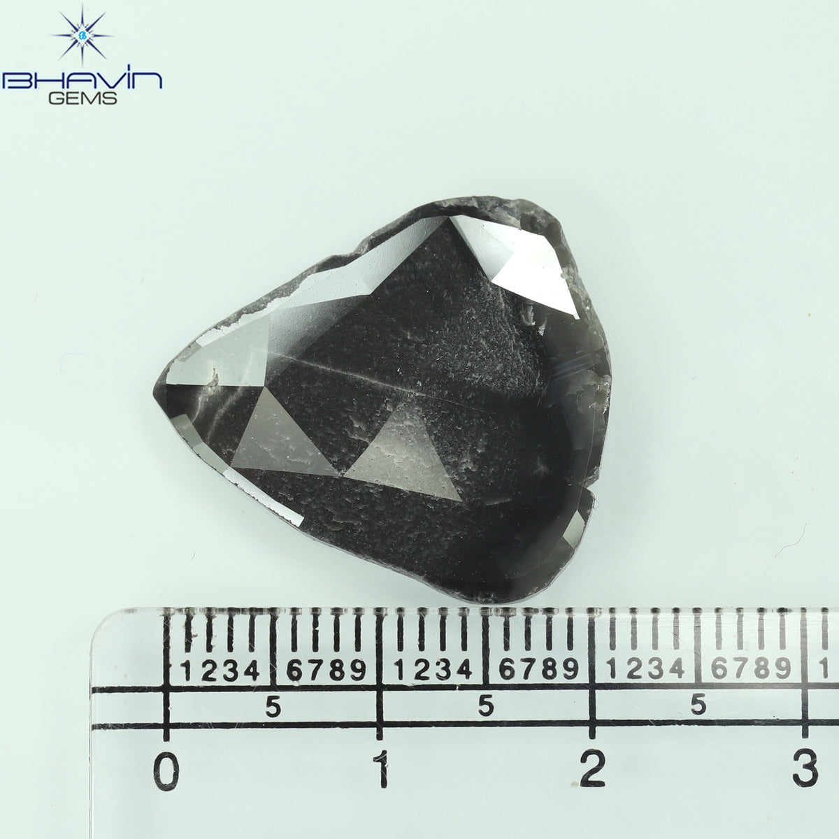 8.58 CT Natural Pear Slice Diamond Gray Color Clarity I3 (22.00 MM)