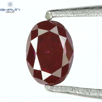 0.14 CT Oval Natural Diamond Enhanced Vivid Pink Color Clarity VS1 (3.42 MM)