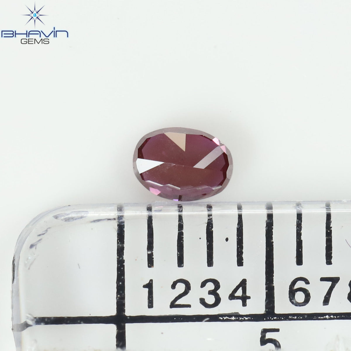 0.14 CT Oval Natural Diamond Enhanced Vivid Pink Color Clarity VS1 (3.42 MM)