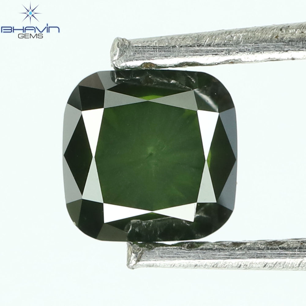 0.37 CT, Cushion Diamond, Green Color, Clarity VS2