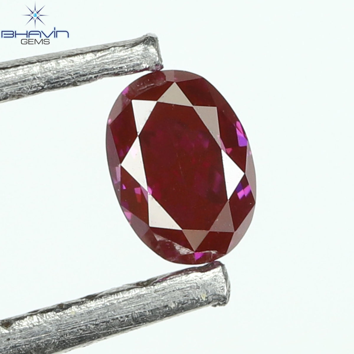 0.09 CT Oval Natural Diamond Enhanced Vivid Pink Color Clarity VS1 (3.04 MM)