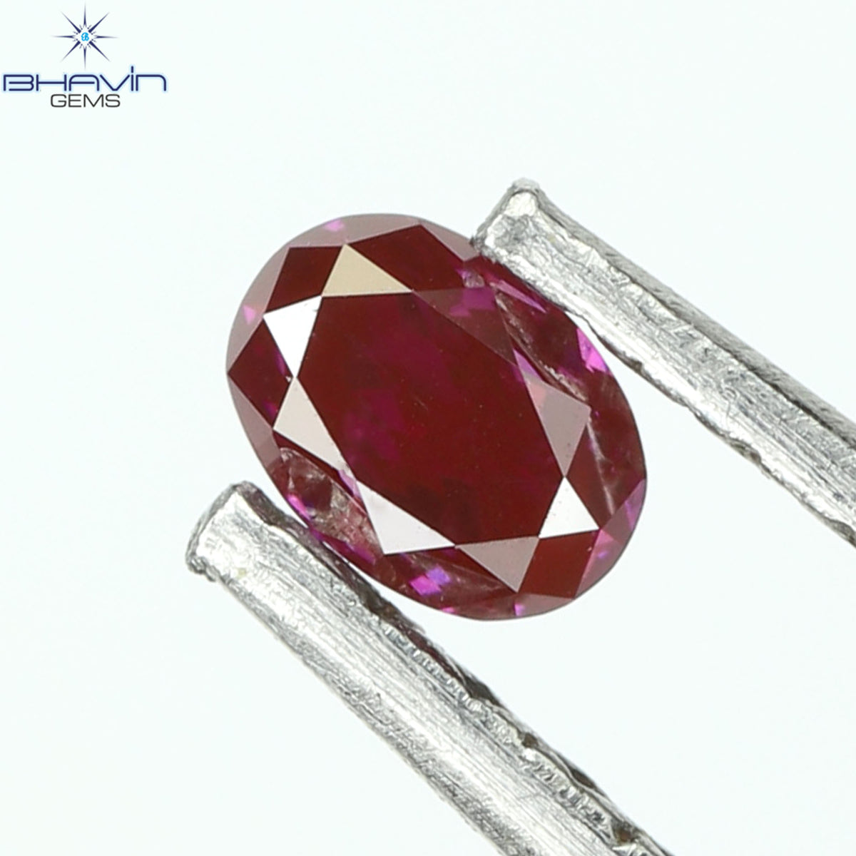 0.09 CT Oval Natural Diamond Enhanced Vivid Pink Color Clarity VS1 (3.04 MM)