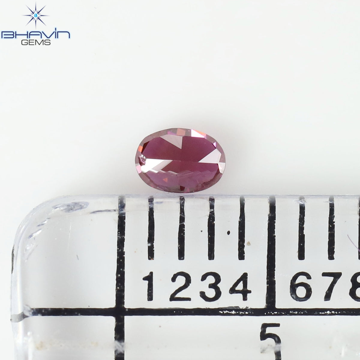 0.09 CT Oval Natural Diamond Enhanced Vivid Pink Color Clarity VS1 (3.04 MM)