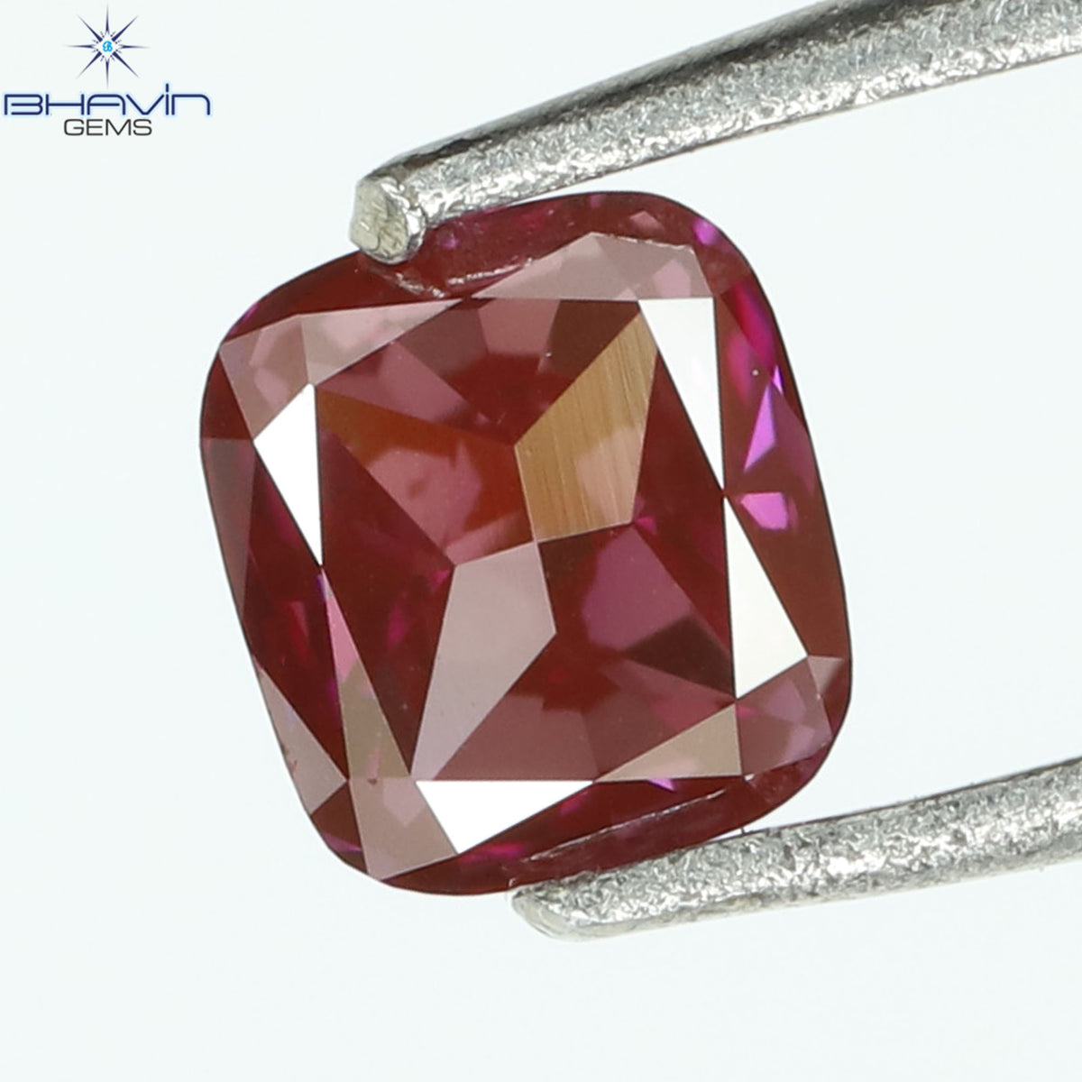 0.17CT、クッションダイヤモンド、ピンク色、VVS1クラリティ