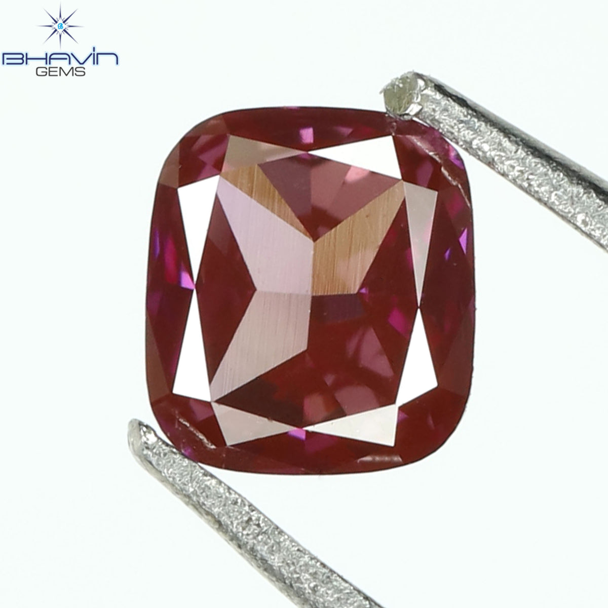 0.17CT、クッションダイヤモンド、ピンク色、VVS1クラリティ