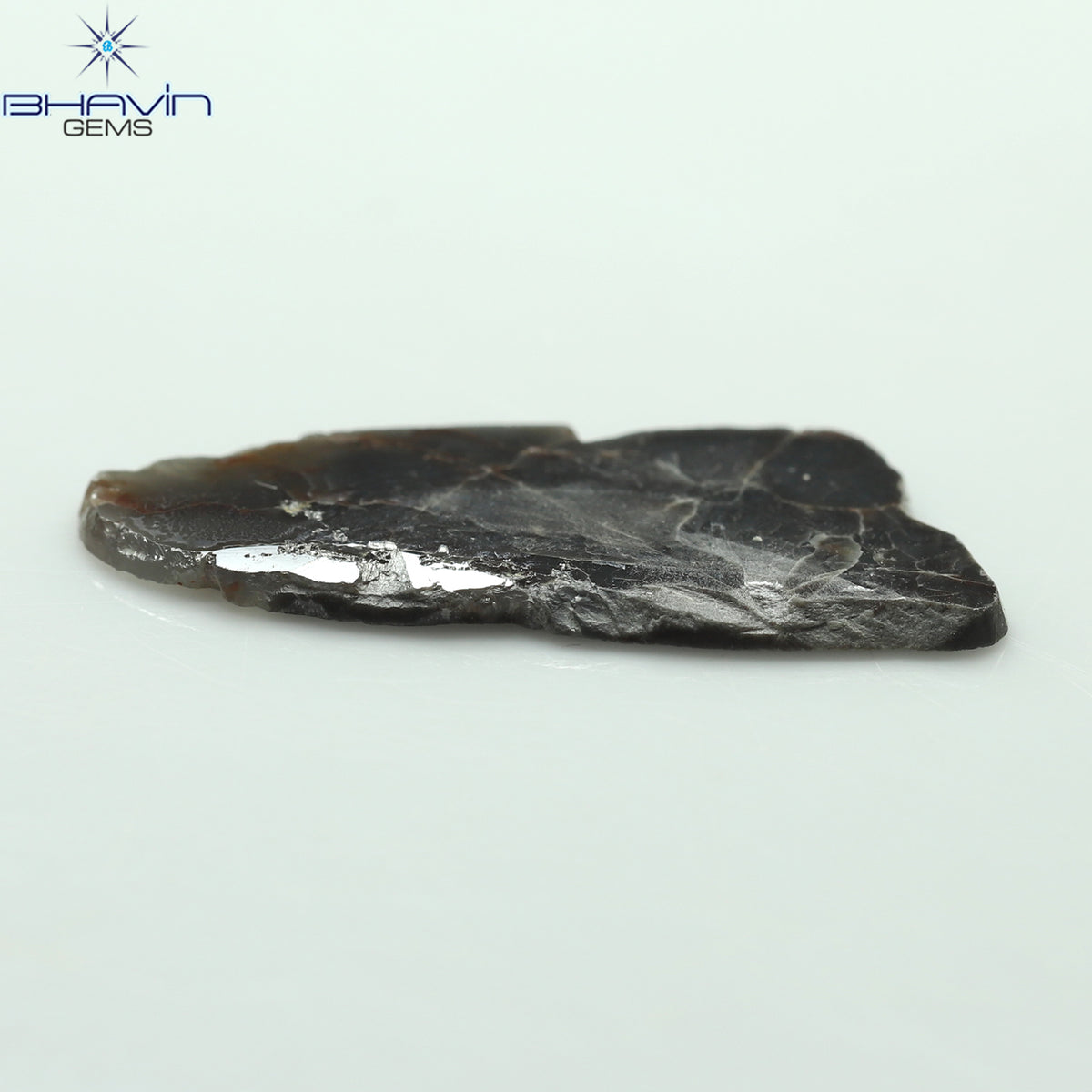 4.06 CT スライス シェイプ ナチュラル ダイヤモンド ブラウン グレー カラー I3 クラリティ (23.00 MM)