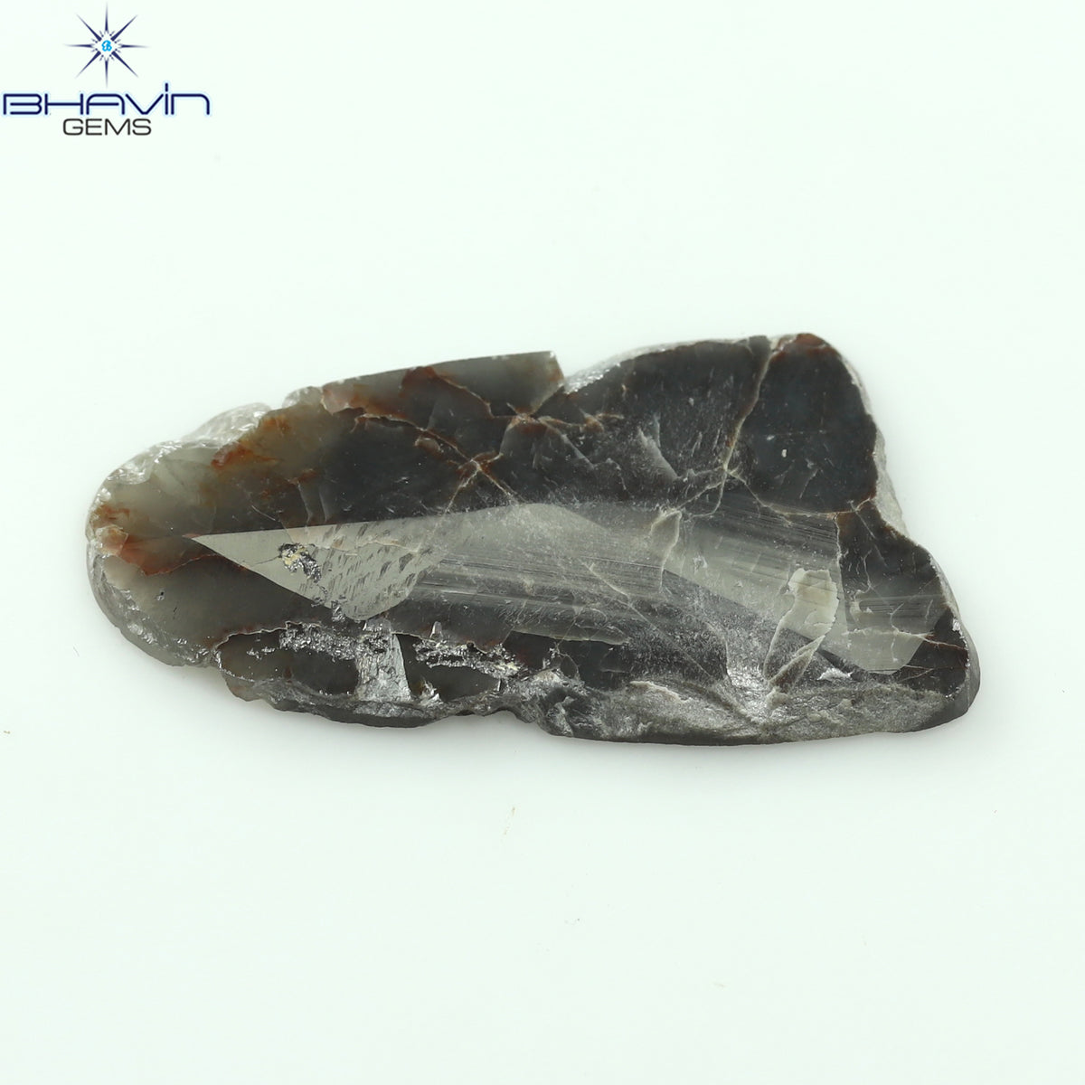 4.06 CT スライス シェイプ ナチュラル ダイヤモンド ブラウン グレー カラー I3 クラリティ (23.00 MM)