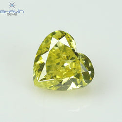 0.22 CT ハート ダイヤモンド、鮮やかな黄色、クラリティ SI2