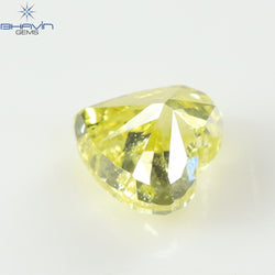 0.22 CT ハート ダイヤモンド、鮮やかな黄色、クラリティ SI2