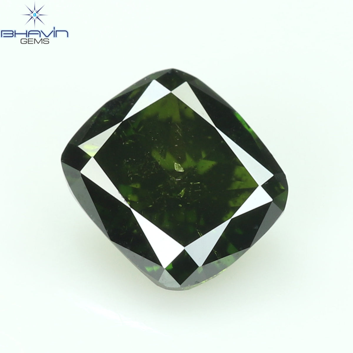 0.30CT、クッションダイヤモンド、グリーンカラー、クラリティSI2
