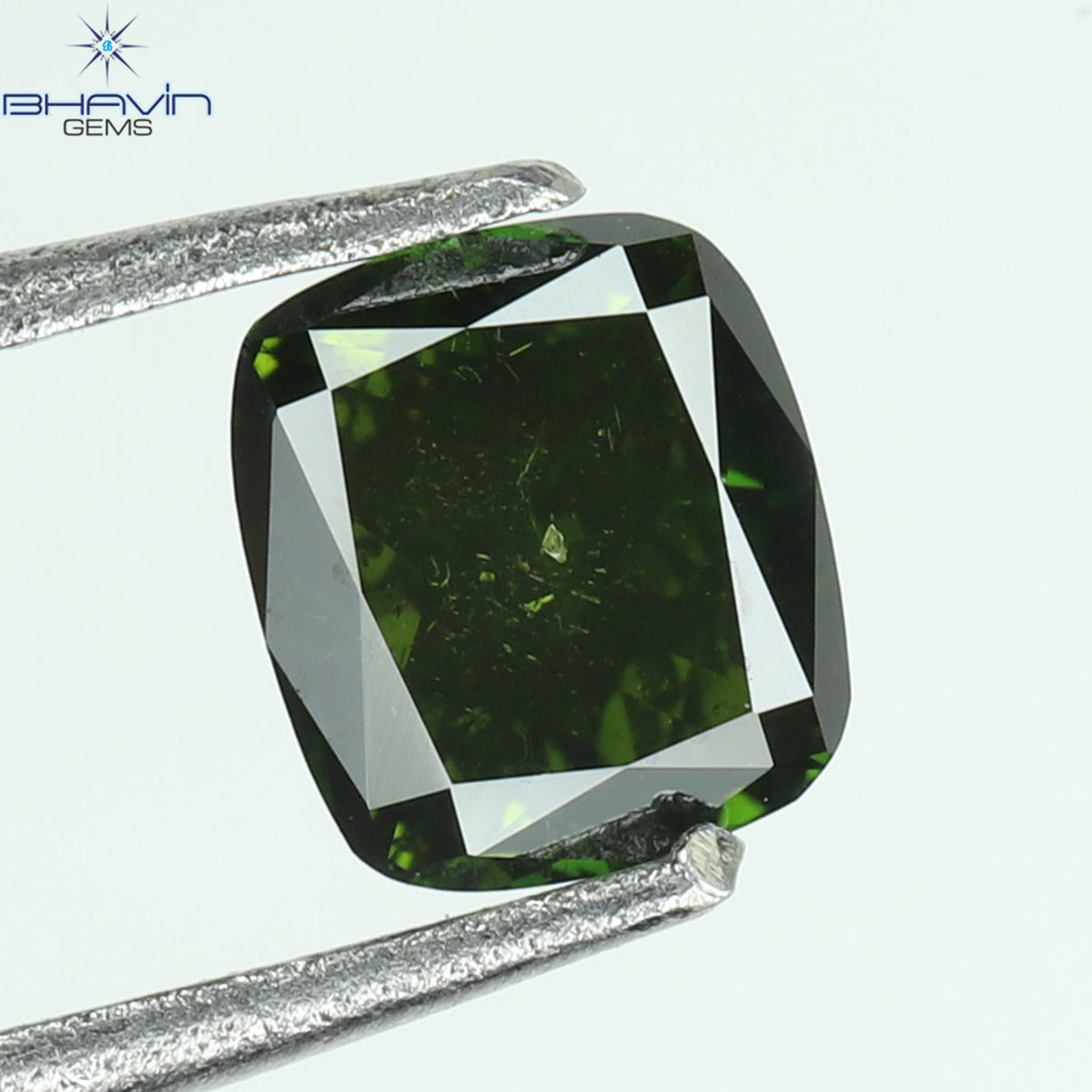 0.30CT、クッションダイヤモンド、グリーンカラー、クラリティSI2