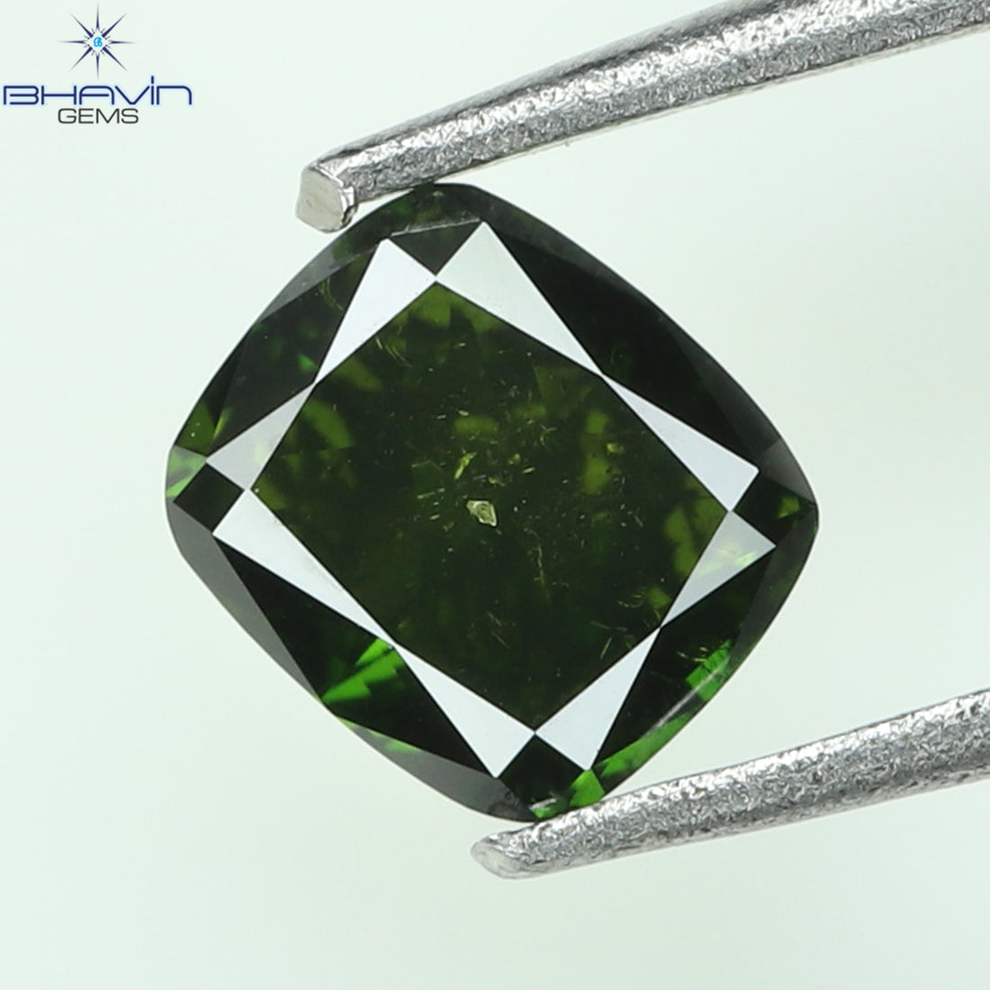 0.30CT、クッションダイヤモンド、グリーンカラー、クラリティSI2