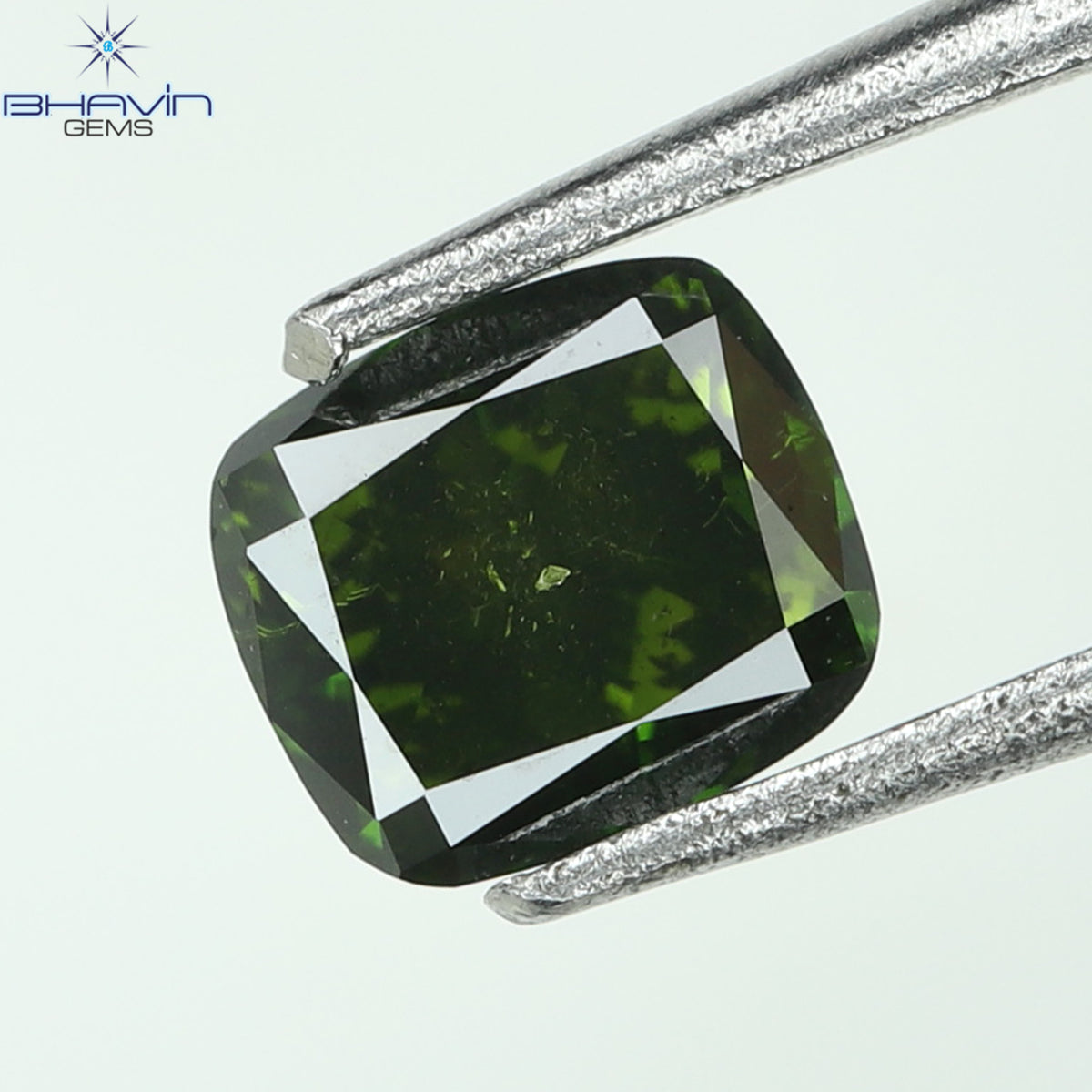 0.30CT、クッションダイヤモンド、グリーンカラー、クラリティSI2