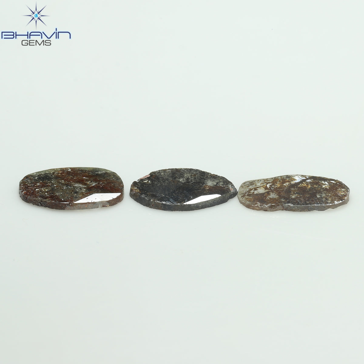 3.26 CT (3 Pcs) Mix Slice Natural Diamond Brown Color Clarity I3 (11.57 MM)