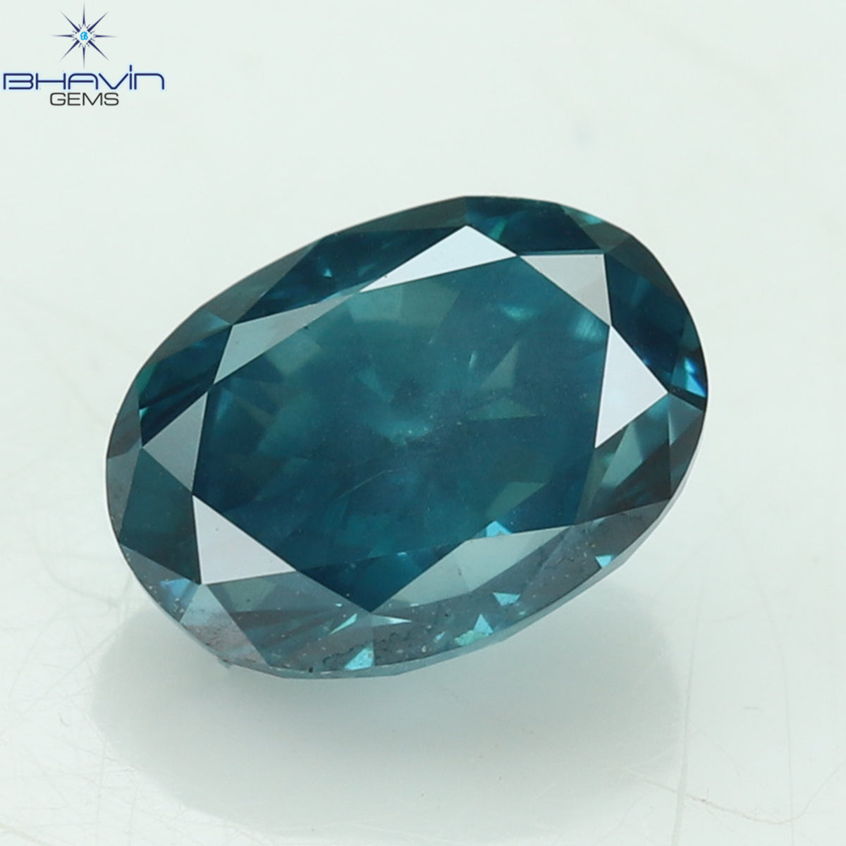 0.50 CT Oval Natural Diamond Enhanced Greenish blue Clarity VS2 (5.31 MM)