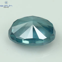 0.50 CT, Oval Diamond, Green Color, Blue Color ,Clarity VS2