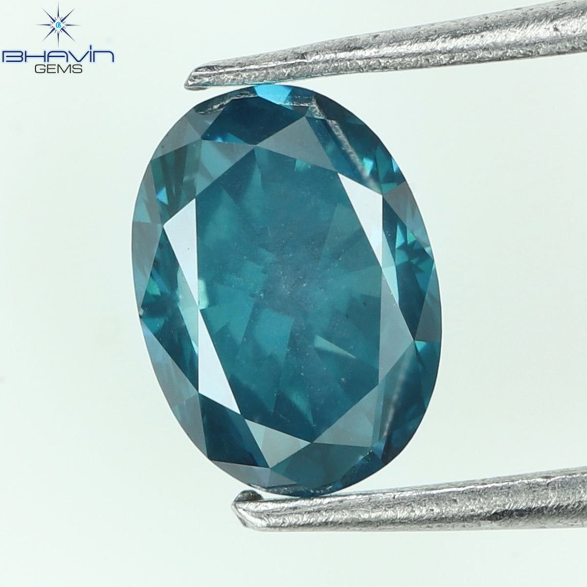 0.50 CT Oval Natural Diamond Enhanced Greenish blue Clarity VS2 (5.31 MM)
