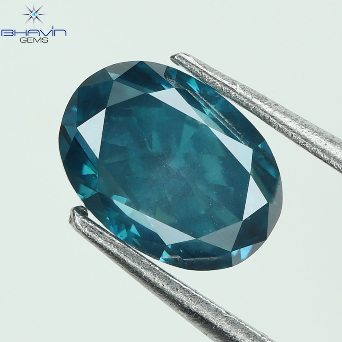 0.50 CT Oval Natural Diamond Enhanced Greenish blue Clarity VS2 (5.31 MM)