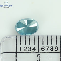 0.50 CT, Oval Diamond, Green Color, Blue Color ,Clarity VS2