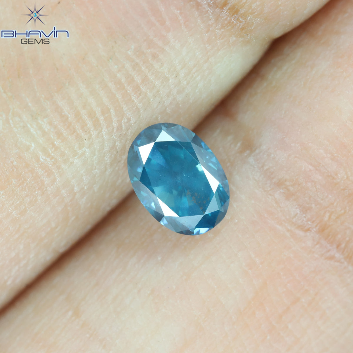 0.50 CT Oval Natural Diamond Enhanced Greenish blue Clarity VS2 (5.31 MM)
