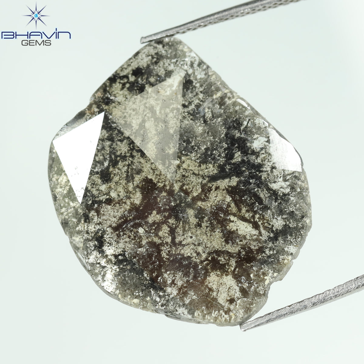 6.95 CT Natural Slice Diamond Salt And Pepper Color Clarity I3 (21.77 MM)