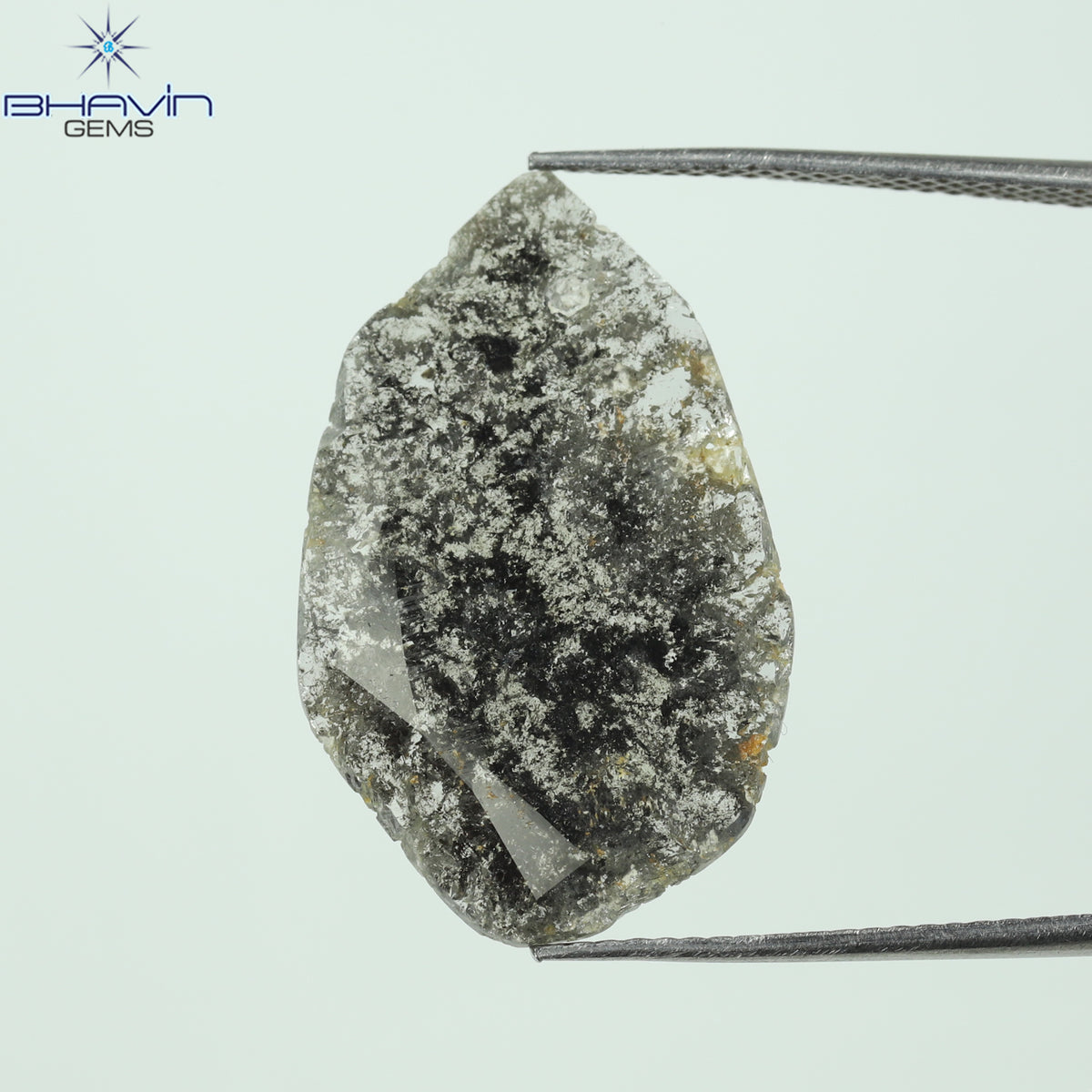 4.68 CT Natural Slice Diamond Salt And Pepper Color Clarity I3 (25.52 MM)