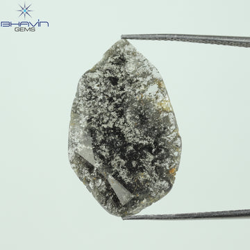 4.68 CT Natural Slice Diamond Salt And Pepper Color Clarity I3 (25.52 MM)