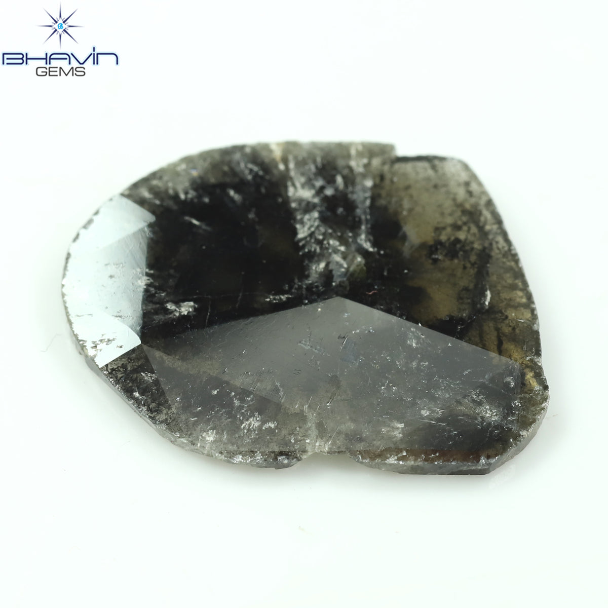 9.04 CT Natural Slice Diamond Salt And Pepper Color Clarity I3 (22.86 MM)