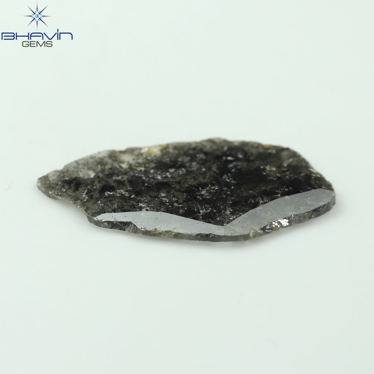 4.68 CT Natural Slice Diamond Salt And Pepper Color Clarity I3 (25.52 MM)