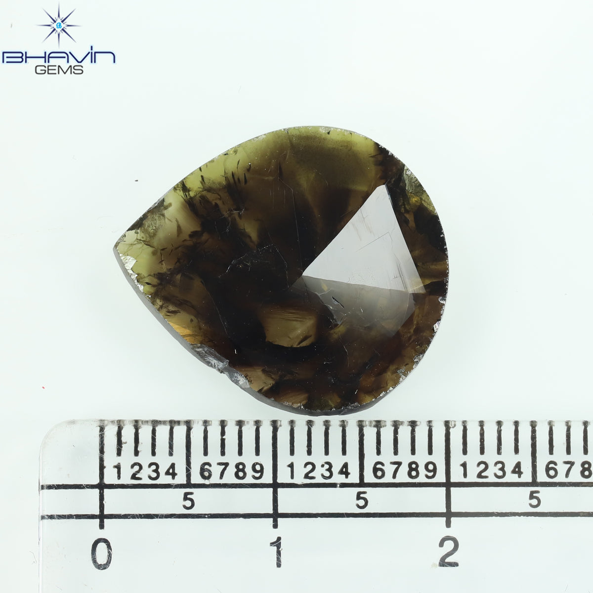 6.49 CT ペア スライス シェイプ ナチュラル ダイヤモンド ブラウン カラー I3 クラリティ (19.54 MM)