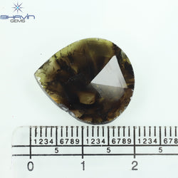 6.49 CT ペア スライス シェイプ ナチュラル ダイヤモンド ブラウン カラー I3 クラリティ (19.54 MM)