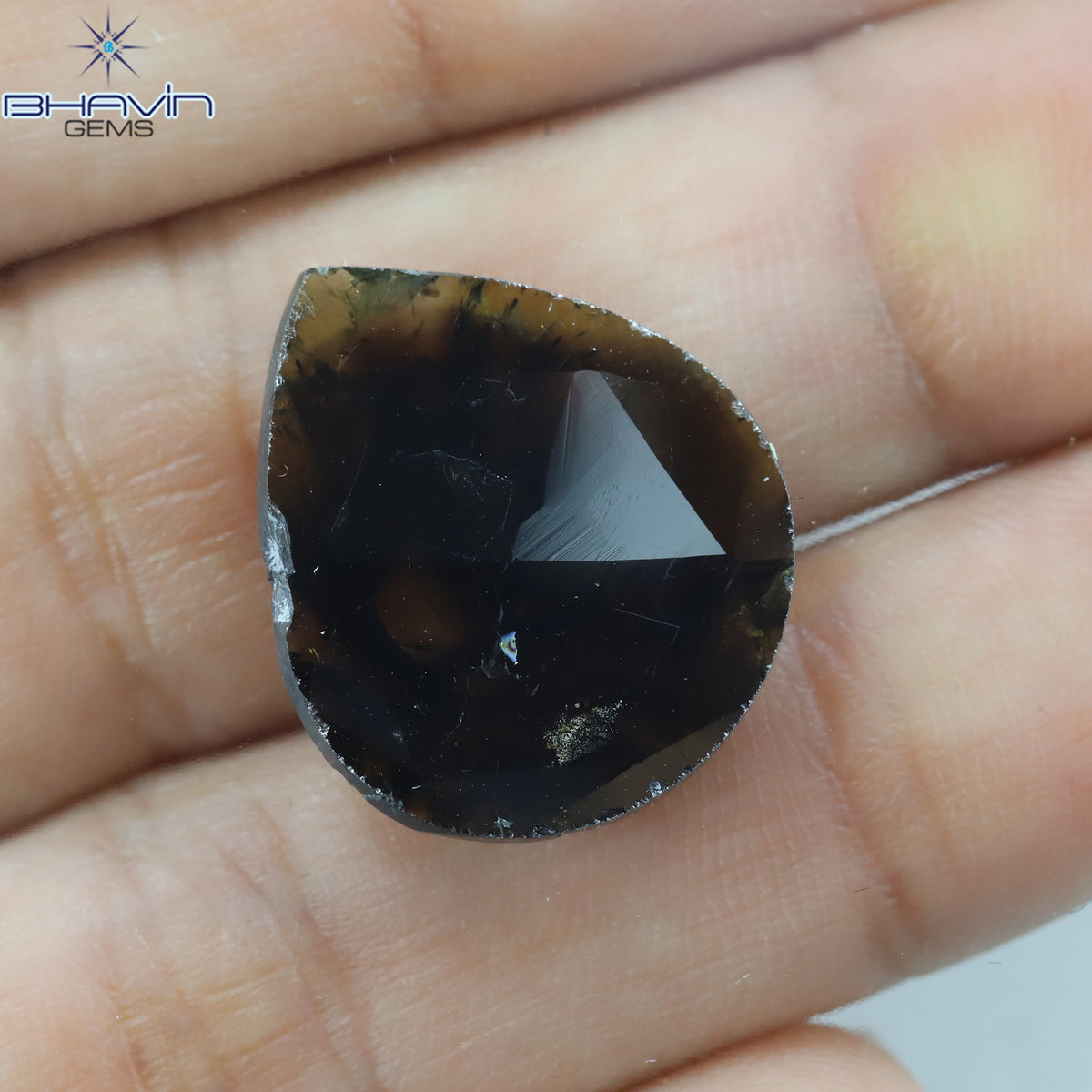 6.49 CT ペア スライス シェイプ ナチュラル ダイヤモンド ブラウン カラー I3 クラリティ (19.54 MM)