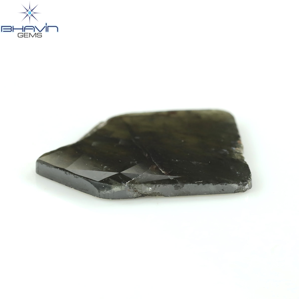 5.43 CT Natural Slice Diamond Greyish Green Color Clarity I3 (18.60 MM)