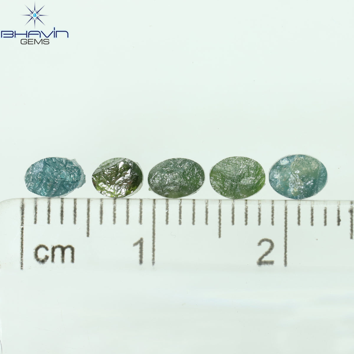 1.05 CT、ノーカット ポルキ シェイプ、天然ダイヤモンド、ブルー カラー、I3 クラリティ (5.42 MM)