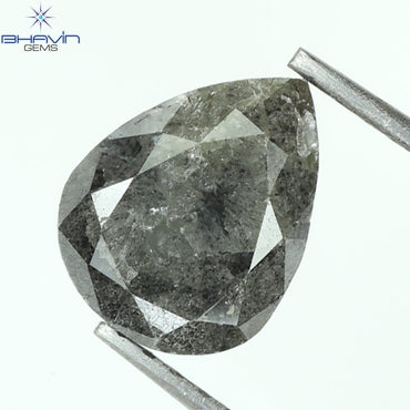 1.48 CT Pear Shape Natural Loose Diamond Salt and Pepper Color Clarity I3,( 8.30 MM)