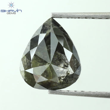 2.40 CT, Pear Shape Natural Loose Diamond Salt and Pepper Color ,Clarity I3