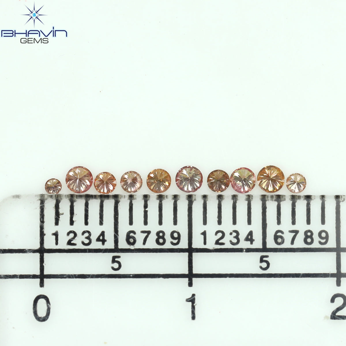 0.18 CT/10 個 ラウンド シェイプ ナチュラル ルース ダイヤモンド ピンク カラー SI クラリティ (1.90 MM)