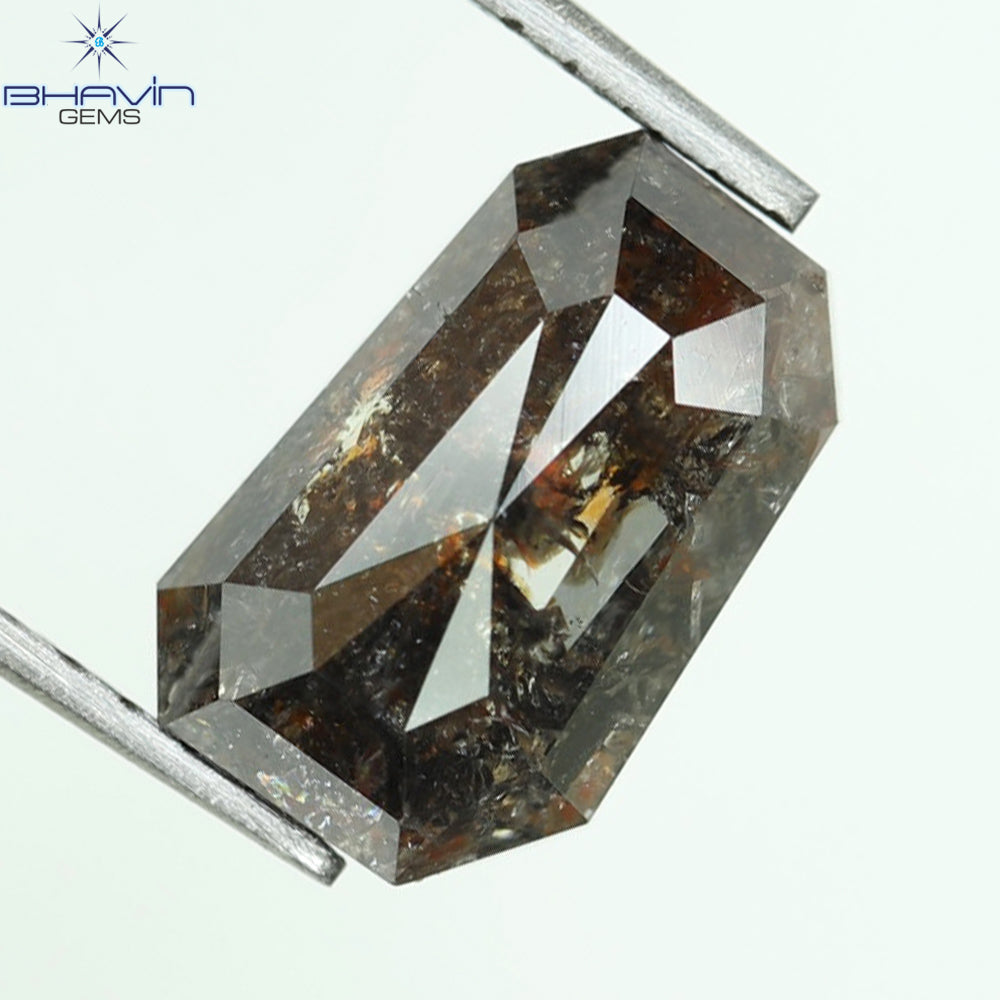2.28 CT、シールド シェイプ ソルト アンド ペッパー カラー ダイヤモンド ナチュラル ルース ダイヤモンド、カラー I3、( 8.10 MM)