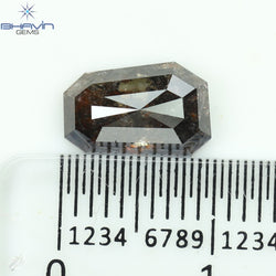 2.28 CT、シールド シェイプ ソルト アンド ペッパー カラー ダイヤモンド ナチュラル ルース ダイヤモンド、カラー I3、( 8.10 MM)