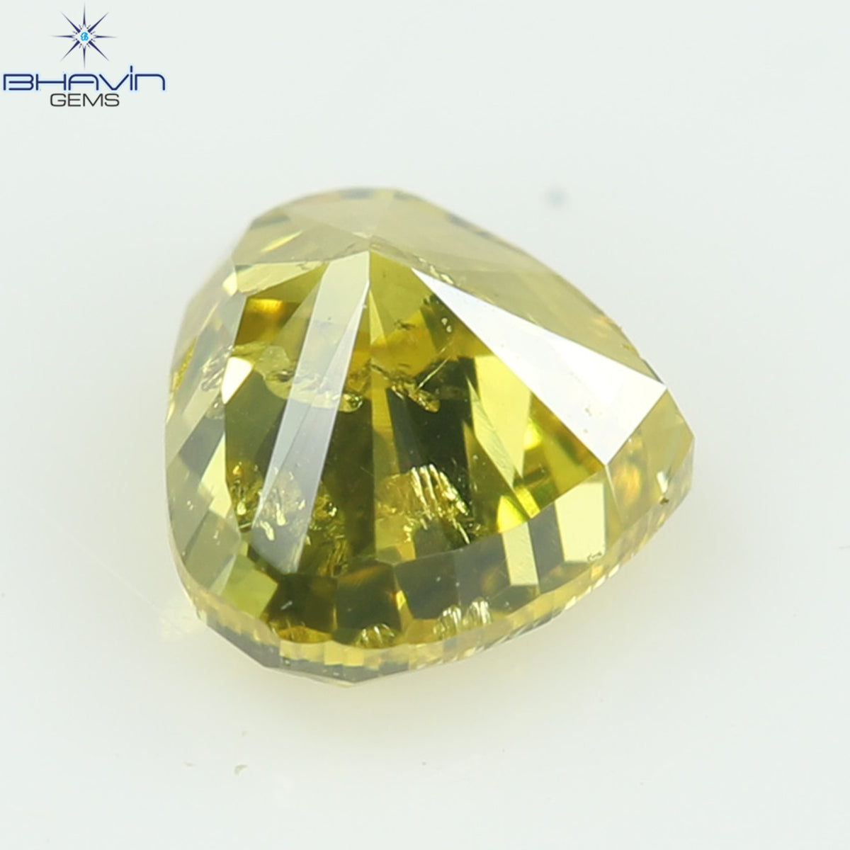 0.22 CT Heart Natural Diamond Enhanced Yellow Color Clarity SI (3.79 MM)