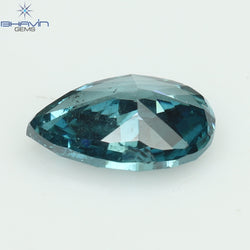 0.26 CT, Pear Diamond, Natural, Green Color, Blue Color, Clarity SI2