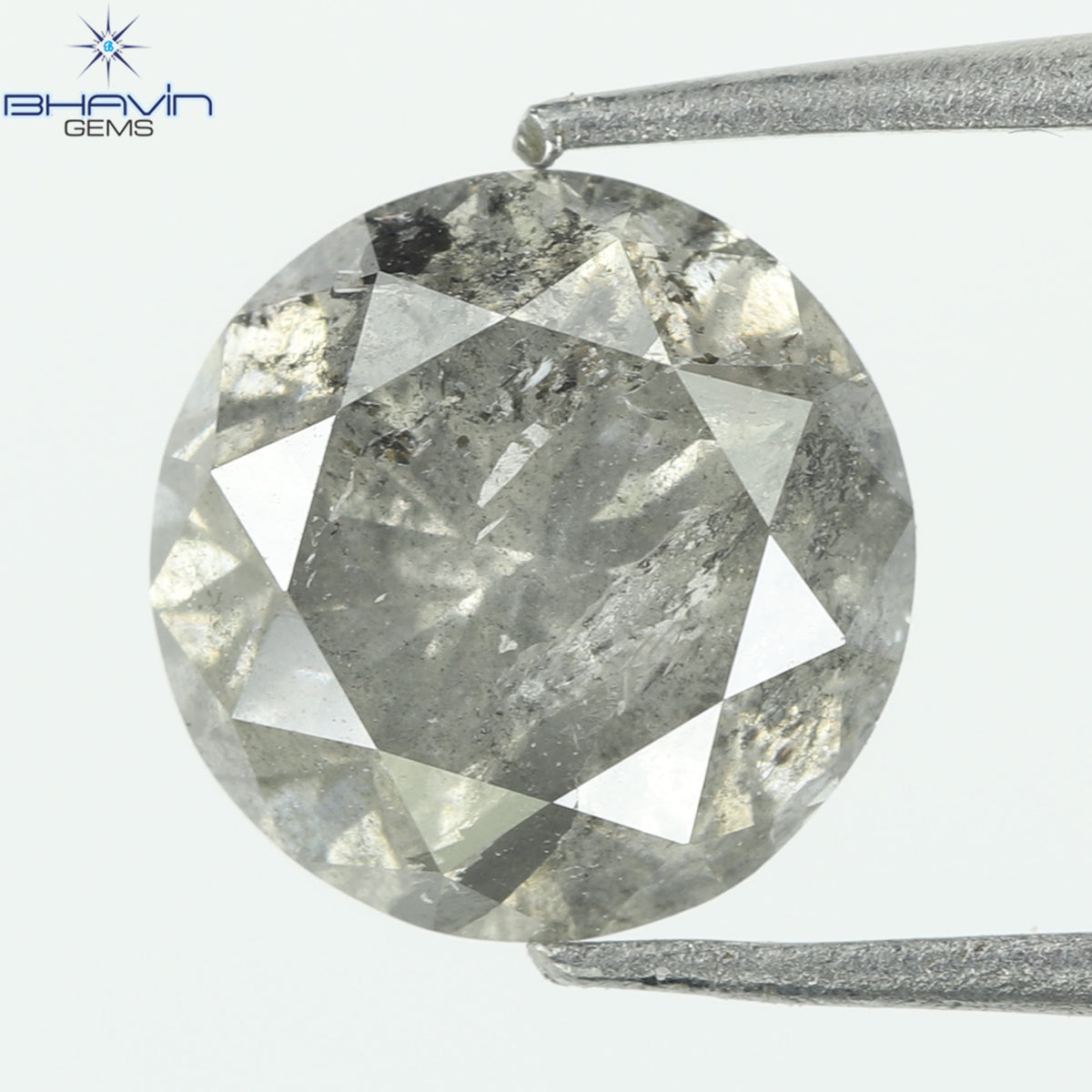 0.93 CT Round Natural Diamond Salt And Pepper Color Clarity I3 (4.01 MM)