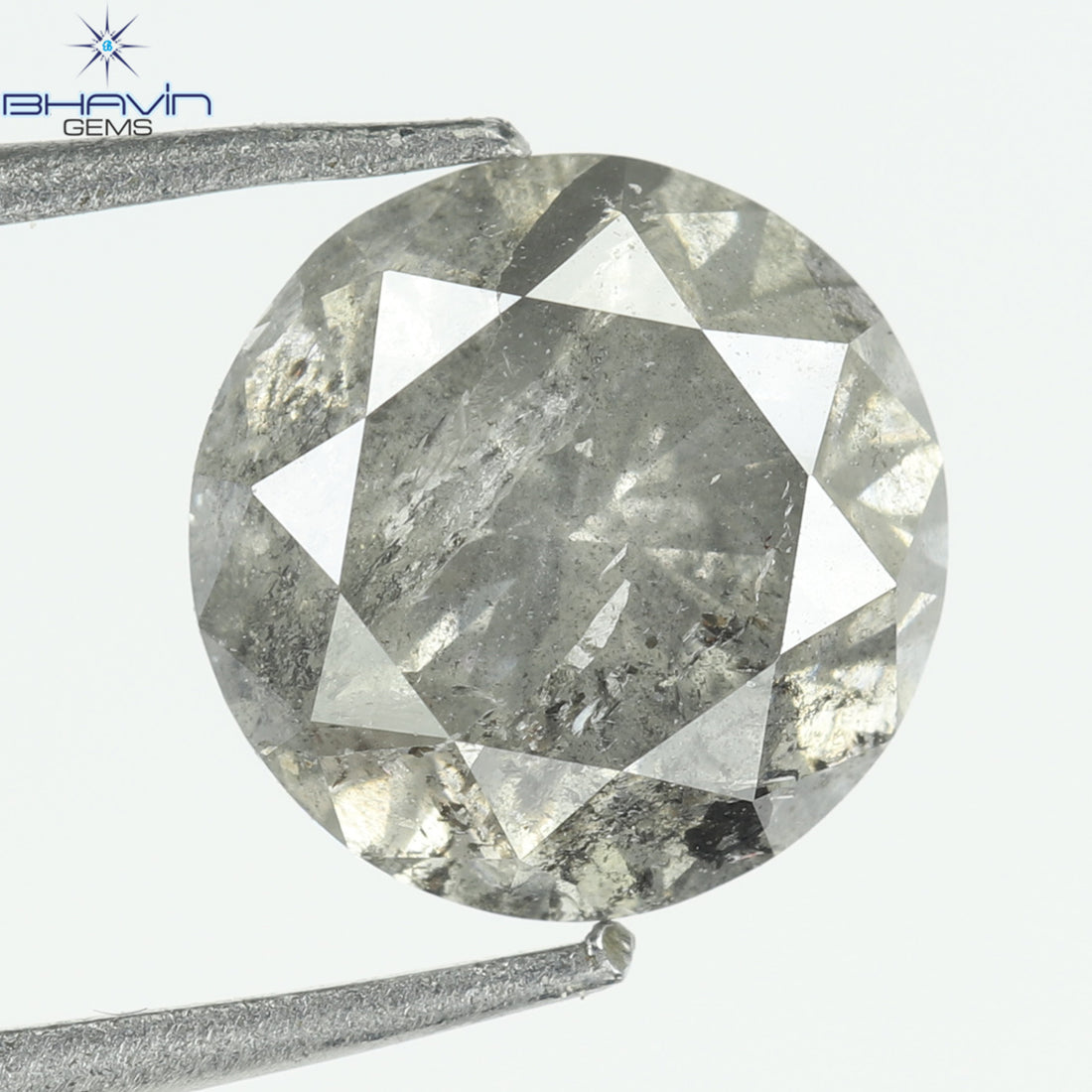 0.93 CT Round Natural Diamond Salt And Pepper Color Clarity I3 (4.01 MM)